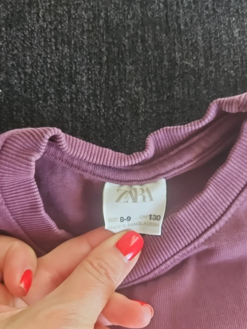 Zara Kids Cropped Crewneck Tee in Mauve